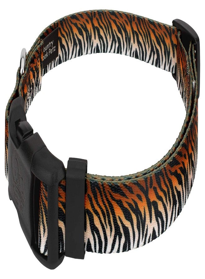 كانتري بروك ديزاين طوق كلب فاخر من Country Brook Petz بنقشة جلد النمر البنغالي - صنع في الولايات المتحدة الأمريكية - مجموعة طبعات حيوانية بتصاميم برية (5/8 بوصة، صغير) - Image 3